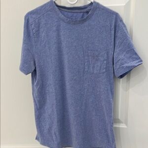 Mango Man tshirt. Blue/purple color. Front pocket. Size medium